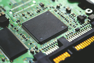 Chips and chips on the board background, retro tonet