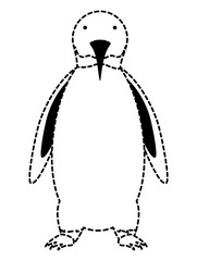 Cute penguin icon over white background, vector illustration