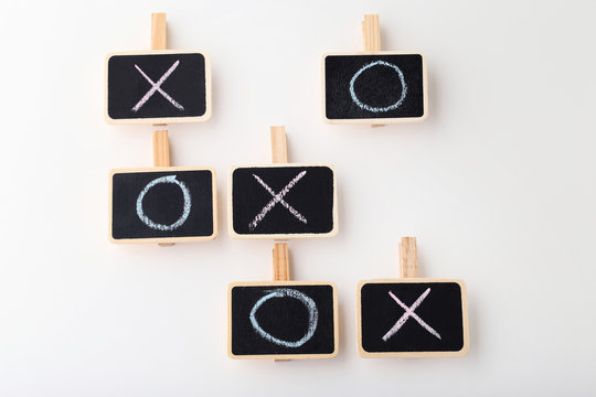 Tic tac toe game on white background