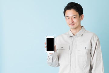 現場作業員　ブルーバックイメージ
