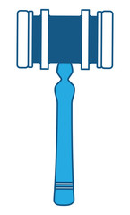 Law hammer icon over white background, vector illustration