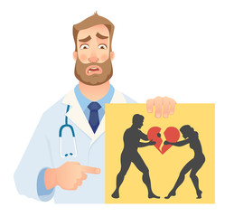 psychotherapist holding banner