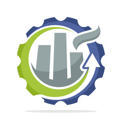 logo icon with the concept of development of manufacturing industry