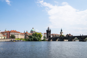 Fototapeta premium Riverside view of Prague, Czech Republic