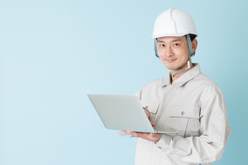 現場作業員　ブルーバックイメージ
