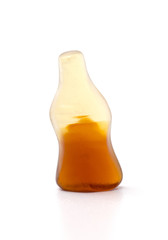 Cola Flavored Gummies on a White Background