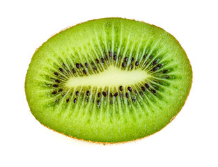 Half of kiwi isolated on white background