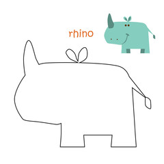 Kids coloring page - rhino