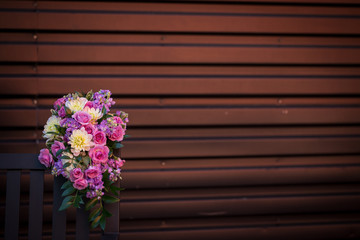 Fototapeta na wymiar Beautiful pink wedding bouquet