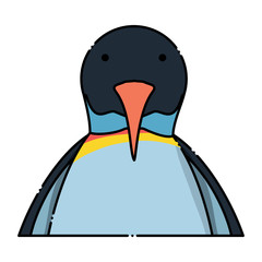 Cute penguin icon over white background, colorful design. vector illustration