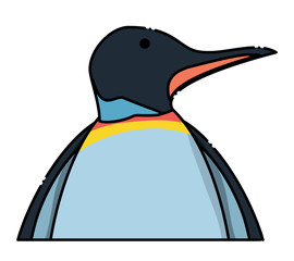 Cute penguin icon over white background, colorful design. vector illustration