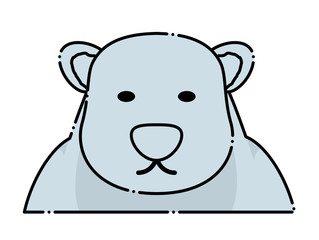 polar bear icon over white background, colorful design. vector illustration