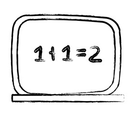 sketch of school chalkboard icon over white background, vector illustration