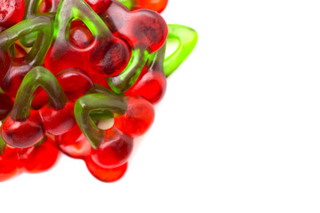 Cherry Gummies Isolated on a White Background