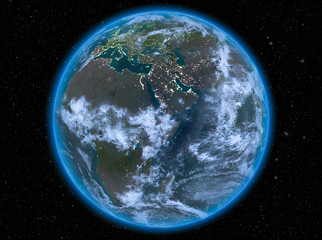 Djibouti at night on Earth