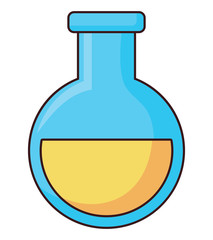 chemical flask icon over white background, colorful design. vector illustration