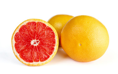 Ripe grapefruit isolated on white background