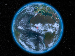 Ghana at night on Earth