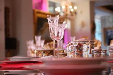 Served table in a restaurant