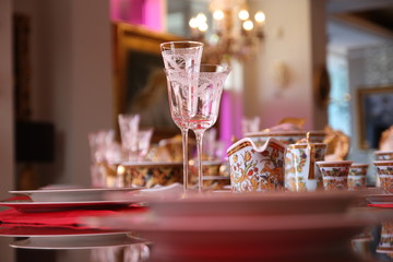 Served table in a restaurant