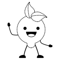 kawaii happy lemon icon over white background, vector illustration