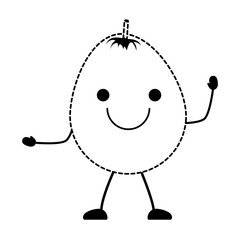 Obraz premium kawaii happy mango icon over white background, vector illustration