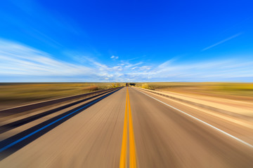 Arizona desert highway with motion blur