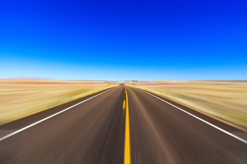 Fototapeta premium Arizona desert highway with motion blur