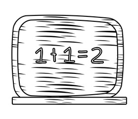 sketch of school chalkboard icon over white background, vector illustration