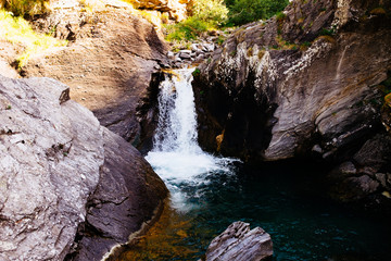 Waterfall in the mountains, Alpe Devero, Piedmont, Italy