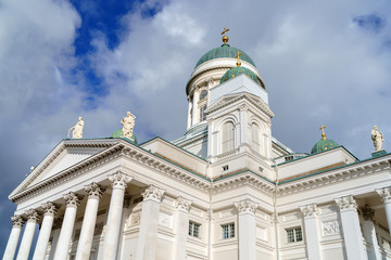 Fototapeta na wymiar view on Helsinki Cathedral (Helsingin tuomiokirkko Nikolainkirkko), Helsinki, Finland