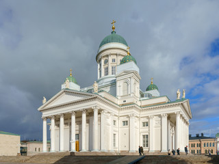 Fototapeta na wymiar view on Helsinki Cathedral (Helsingin tuomiokirkko Nikolainkirkko), Helsinki, Finland