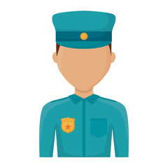 avatar police man icon over white background, colorful design. vector illustration