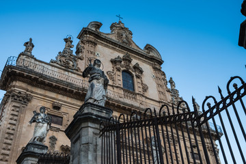 Fototapeta na wymiar The cathedral f Ragusa Sicily, built in late baroque style