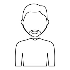 avatar man with beard icon over white background, vector illustration
