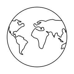 earth planet icon over white background, vector illustration