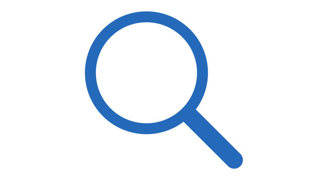 Magnifying glass search icon blue