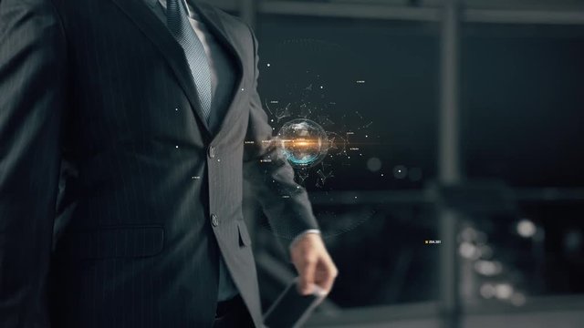 Businessman with E-Learning