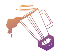  juice splashing from blender over white background, colorful design. vector illustration