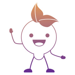 kawaii happy lemon icon over white background, colorful design. vector illustration