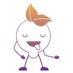 kawaii lemon showing the tongue over white background, colorful design. vector illustration