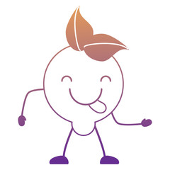 kawaii lemon showing the tongue over white background, colorful design. vector illustration