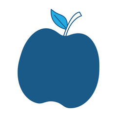 apple fruit icon over white background, blue shading design. vector illustration