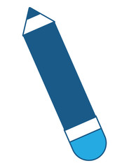 pencil icon over white background, blue shading design. vector illustration
