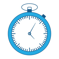 chronometer icon over white background, blue shading design. vector illustration