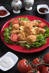 Deep fried chicken nuggets