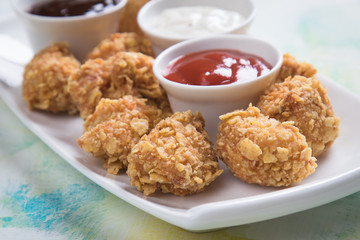Deep fried chicken nuggets