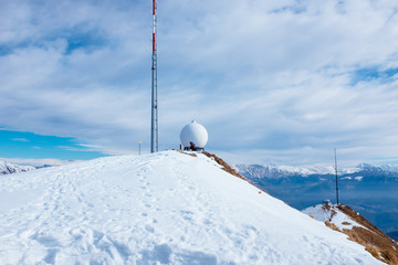 Fototapeta na wymiar meteorological station of Monte Lema Switzerland