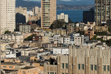Morning view of San Francisco bay from Nob Hill
