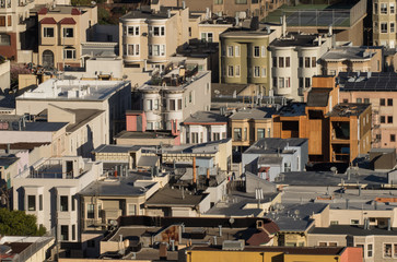 Fototapeta premium Close up view of San Francisco from Nob Hill